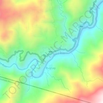 Topografische Karte Mar-o, Höhe, Relief