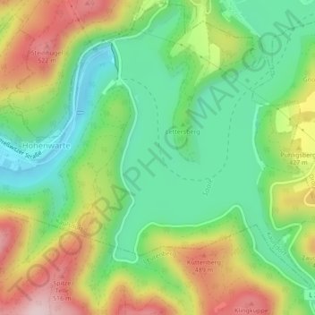 Topografische Karte Preßwitz, Höhe, Relief
