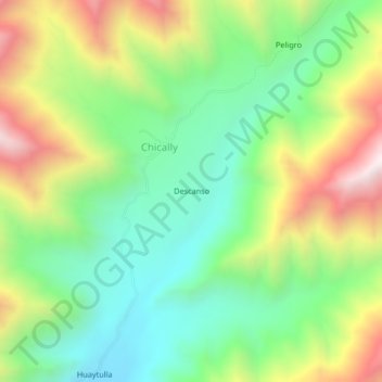 Topografische Karte Descanso, Höhe, Relief