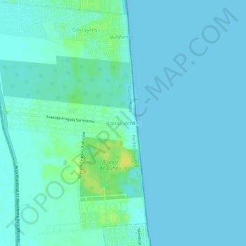 Topografische Karte Aguas Verdes, Höhe, Relief