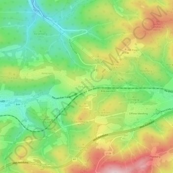 Topografische Karte Rekawinkel, Höhe, Relief