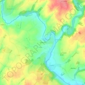Topografische Karte Le Plessis, Höhe, Relief