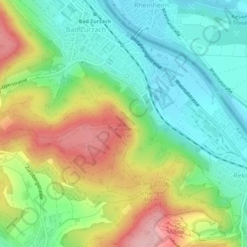 Topografische Karte Hörndli, Höhe, Relief