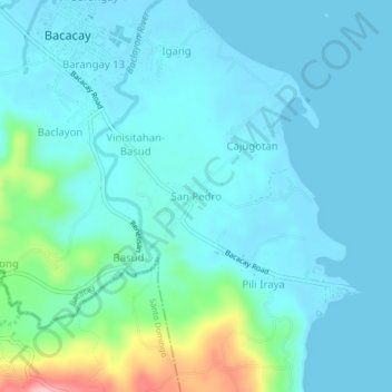 Topografische Karte San Pedro, Höhe, Relief