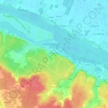 Topografische Karte La Basse Rue, Höhe, Relief