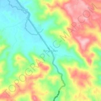 Topografische Karte Pangalalan, Höhe, Relief