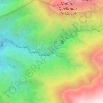 Topografische Karte Cascada San Juan, Höhe, Relief