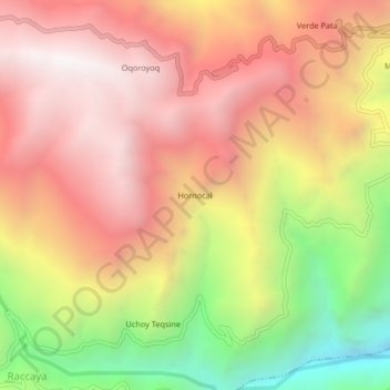 Topografische Karte Hornocal, Höhe, Relief