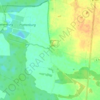 Topografische Karte Groß Leppin, Höhe, Relief