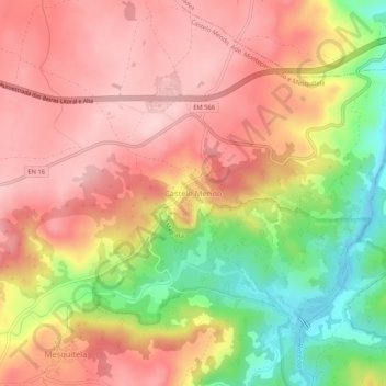 Topografische Karte Castelo Mendo, Höhe, Relief