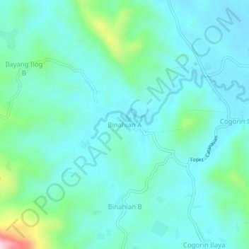 Topografische Karte Binahian A, Höhe, Relief