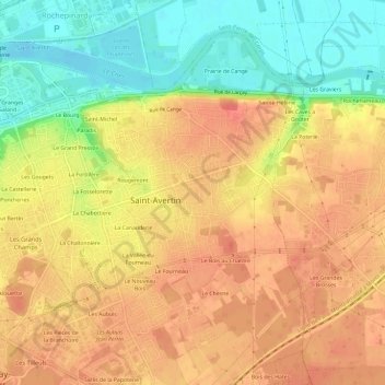 Topografische Karte Bel-Air, Höhe, Relief