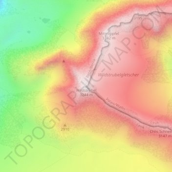 Topografische Karte Wildstrubel, Höhe, Relief