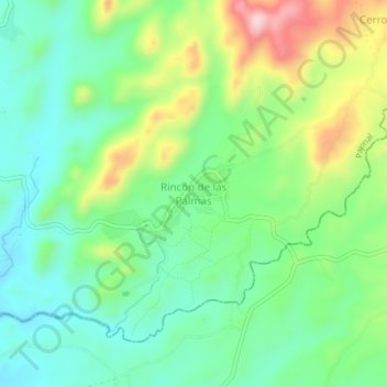 Topografische Karte Rincón de las Palmas, Höhe, Relief