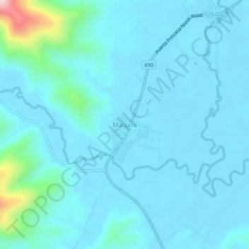 Topografische Karte Magara, Höhe, Relief