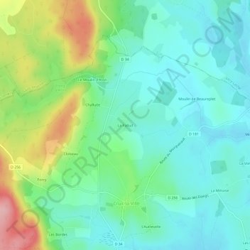 Topografische Karte La Pallud, Höhe, Relief