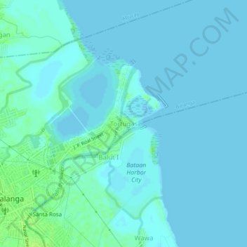 Topografische Karte Tortugas, Höhe, Relief