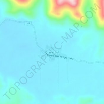 Topografische Karte Querecual, Höhe, Relief