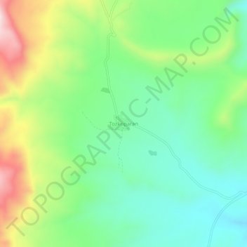 Topografische Karte Tozkoparan, Höhe, Relief