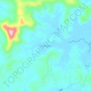 Topografische Karte Casalugan, Höhe, Relief