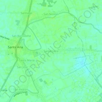 Topografische Karte Santa Lucia, Höhe, Relief