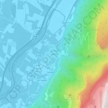 Topografische Karte Le Baron, Höhe, Relief