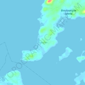 Topografische Karte Pantalan, Höhe, Relief