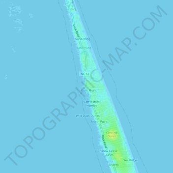 Topografische Karte Ocean Pines, Höhe, Relief