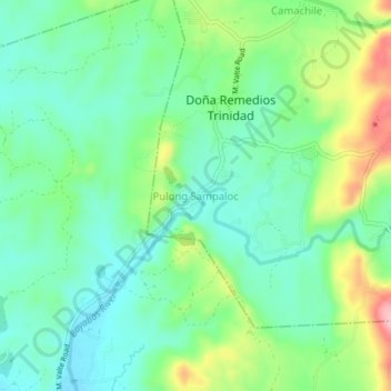 Topografische Karte Pulong Sampaloc, Höhe, Relief