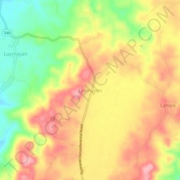 Topografische Karte Lucmayan, Höhe, Relief