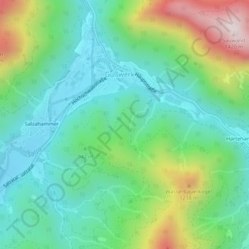 Topografische Karte Vogelbühel, Höhe, Relief