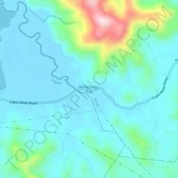 Topografische Karte Malocboloc Sur, Höhe, Relief