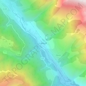 Topografische Karte Le Bourguet, Höhe, Relief
