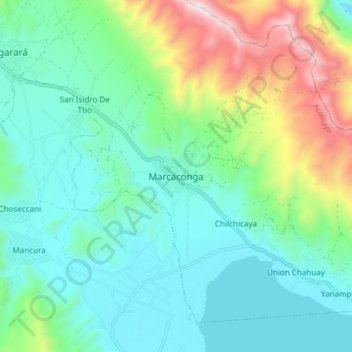 Topografische Karte Marcaconga, Höhe, Relief