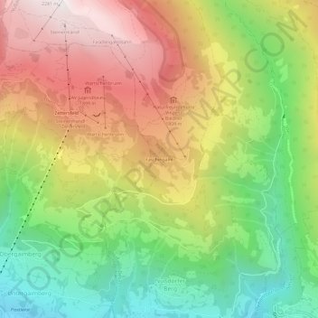 Topografische Karte Faschingalm, Höhe, Relief