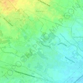 Topografische Karte Natividad, Höhe, Relief