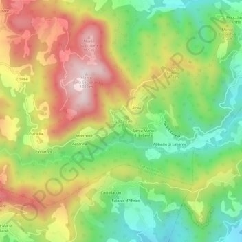 Topografische Karte Labante, Höhe, Relief