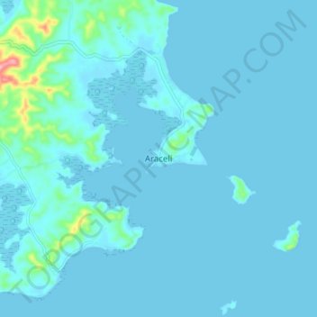 Topografische Karte Araceli, Höhe, Relief