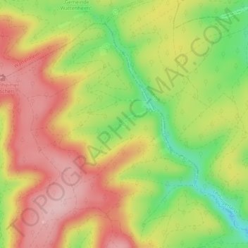 Topografische Karte Isenach Ursprung, Höhe, Relief