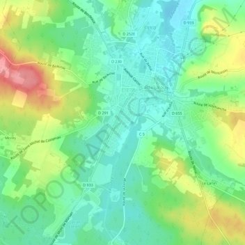 Topografische Karte Saint-Gervais, Höhe, Relief