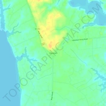 Topografische Karte Ottoman, Höhe, Relief