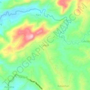 Topografische Karte Cagay, Höhe, Relief