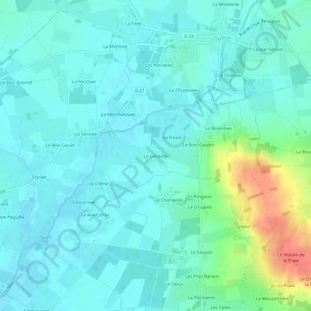 Topografische Karte La Landelle, Höhe, Relief