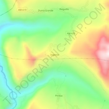 Topografische Karte Ingenio, Höhe, Relief