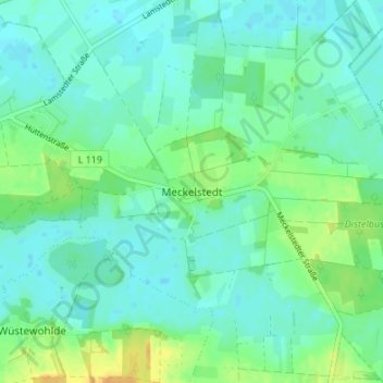 Topografische Karte Meckelstedt, Höhe, Relief
