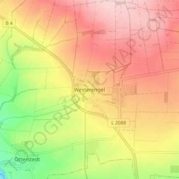 Topografische Karte Westerengel, Höhe, Relief