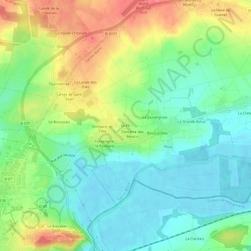 Topografische Karte Le Pe, Höhe, Relief