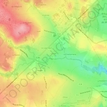 Topografische Karte La Côte, Höhe, Relief