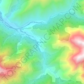 Topografische Karte Monte-Estreino, Höhe, Relief