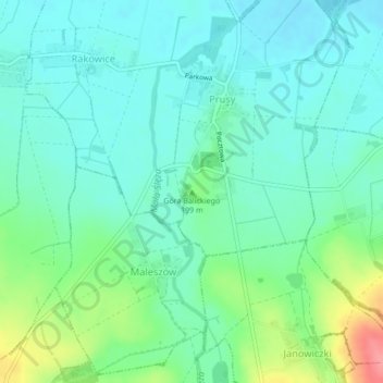 Topografische Karte Purzelberg, Höhe, Relief